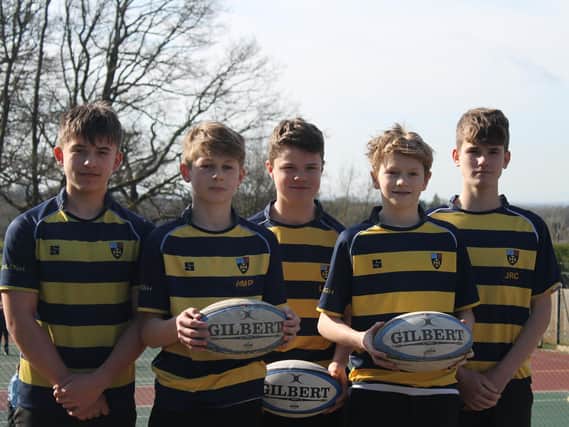 The five Cranleigh Prep School students picked for Harlequins under-13 Developing Player Programme. Picture courtesy of Emma Reid