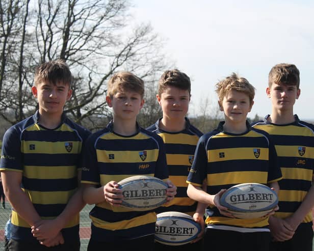 The five Cranleigh Prep School students picked for Harlequins under-13 Developing Player Programme. Picture courtesy of Emma Reid