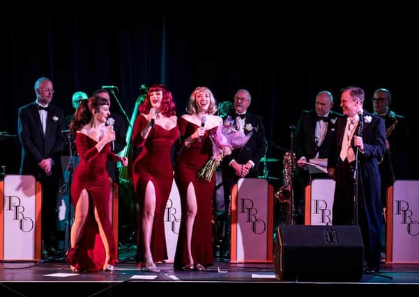 The Pasadena Roof Orchestra with the Puppini Sisters. Photo by Peter Mould