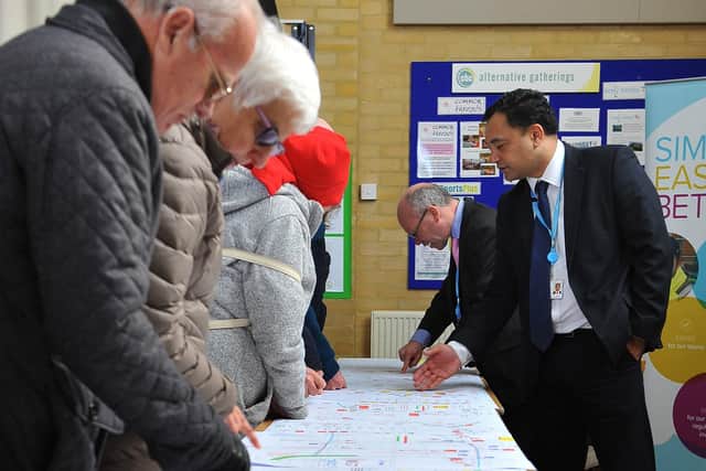 Residents inspected the plans to build a new sewer in Chichester. Pic Steve Robards SR2002283 SUS-200228-143817001
