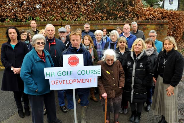 Residents campaigning against plans for homes at Haywards Heath Golf Course. Photo by Steve Robards