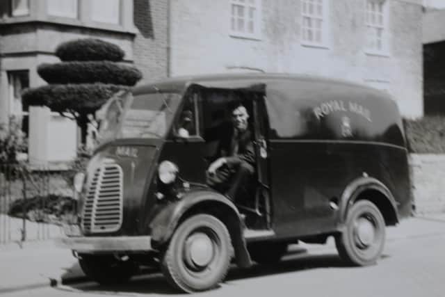 Charles Pratt in his Post Office van in 1957
