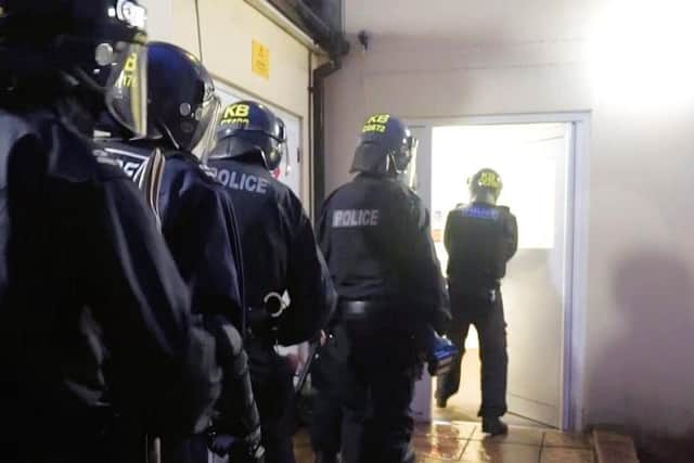 Police carrying out a raid