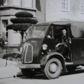 Charles Pratt in his Post Office van in 1957