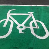 A cycle path sign