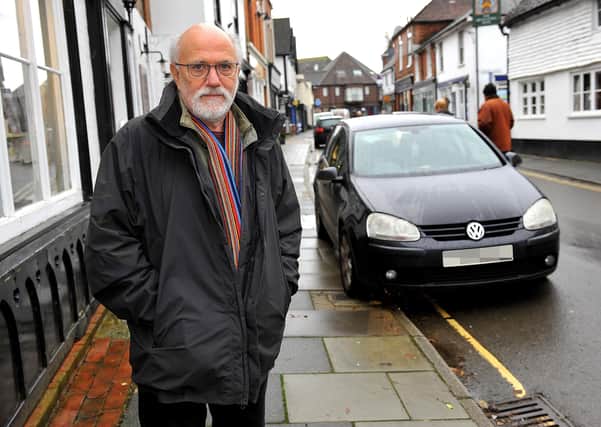 Cllr Steve Morley is concerned pavement parking in Midhurst. Here in West Street. Pic Steve Robards SR20011502 SUS-200115-130858001