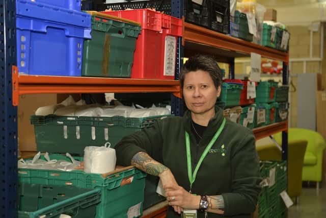 Vanessa Britton at Eastbourne Foodbank (Photo by Jon Rigby)