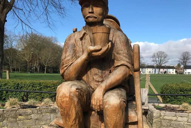 The sculpture of L/Cpl Maurice Patten of the Royal Sussex Regiment at Chichester's Litten Gardens