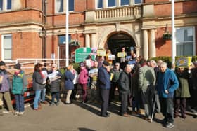Objectors to the development outside Bexhill Town Hall