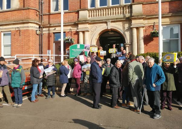 Objectors to the development outside Bexhill Town Hall