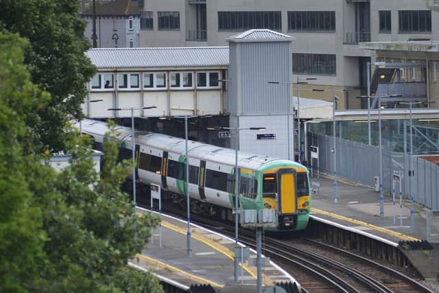 File pic. Southern train at Hastings Station. SUS-190731-112053001