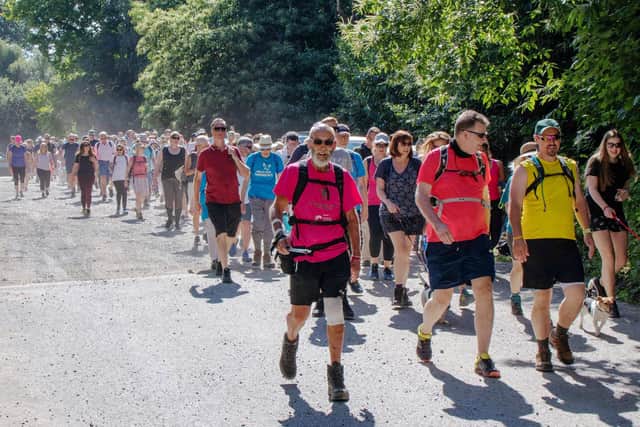 Over 300 walkers set off from the Rugby club in 2019, but this year's Riverside Walk is cancelled due to the coronavirus. Picture: John Lee SUS-200316-120153001
