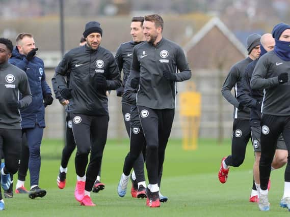 Brighton and Hove Albion players in training (Paul Hazlewood)