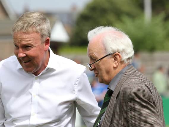Jack Pearce with Kenny Jackett at a Bognor- Pompey pre-season friendly - it's not impossible that such a fixture is the next one both teams will play / Picture: Tim Hale