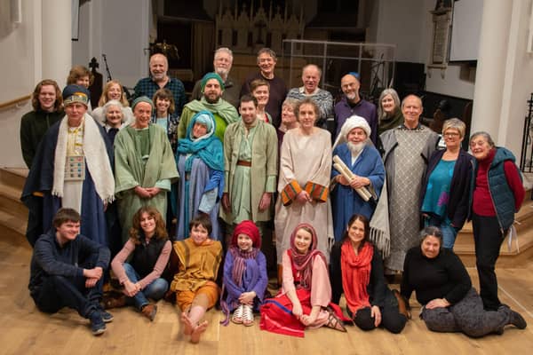 The cast and crew of the Lewes Passion Play. Photo by