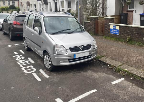 The disabled space in Lanfranc Road, Worthing