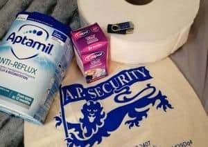 The special baby milk and calpol supplied by AP Security SUS-200320-100437001