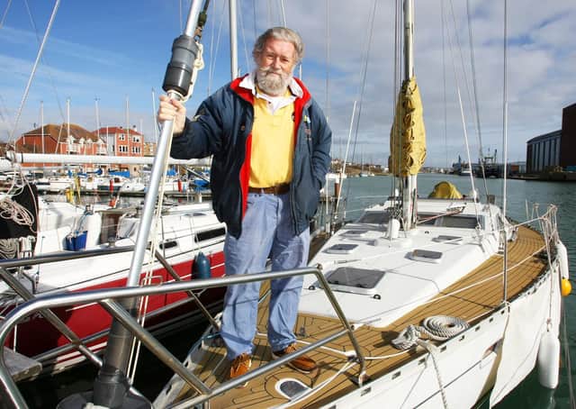 David Skinner on his boat