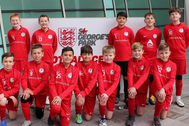 Roffey Robins Atletico under-11s enjoyed a once-in-a-lifetime trip to St George's Park. Picture courtesy of Ricardo Moratalla