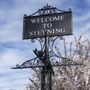 The new Welcome to Steyning sign, which is not yet complete. Picture: Michael Williams