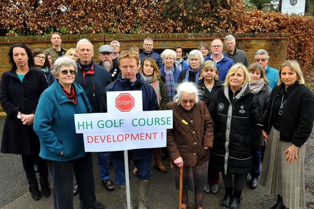 Residents campaigning about plans for homes on Haywards Heath Golf Course. Picture: Steve Robards