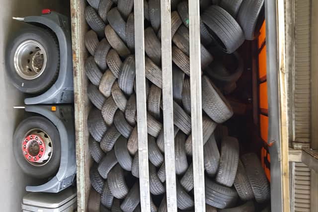 Grigore Nistor was caught trying to smuggle 10 illegal immigrants into the UK hidden in used tyres inside his lorry.  Picture: Home Office