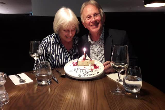 Keith and Sylvia Hall celebrating their wedding anniversary