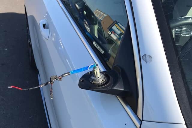 Police said the wing mirrors had been taken off two cars and the windscreens smashed off two other cars, all parked on the forecourt of Bognor Motors