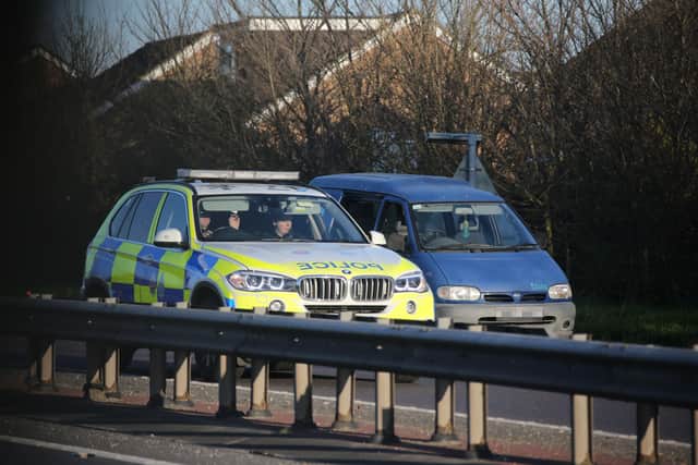 Officers stopped the car on the A27 in Worthing