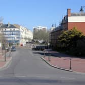 A deserted Worthing town centre