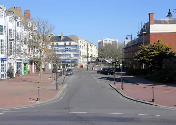 A deserted Worthing town centre