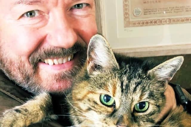 Ricky Gervais is supporting the RSPCA's emergency appeal launched during the coronavirus SUS-200331-095536001