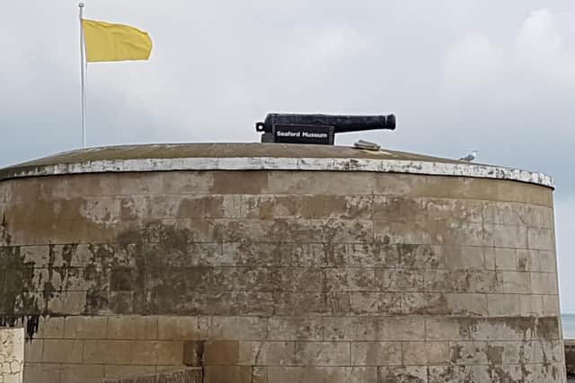 Seaford’s Martello Tower is flying the quarantine flag – also called the ‘Yellow Jack’