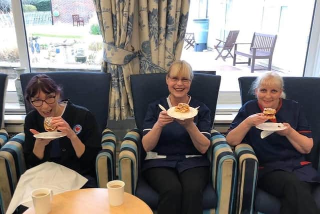 Princess Marina House staff pictured on March 18, before the respite centre closed, when guests and staff were treated to afternoon tea, courtesy of businessman Mark Rockliffe and Wellies Tea Room in Chichester BGuDiLpmk3XGAmJVkqx1