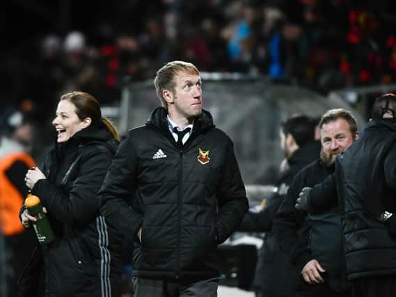 Graham Potter at the UEFA Europa League match between Ostersund and Athletic Bilbao in 2017.