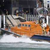 The all-weather lifeboat at Shoreham Harbour Lifeboat Station