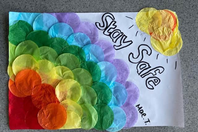 'Stay safe': Rainbow posters made by children of key workers at Eastbourne Academy