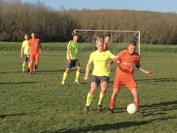 ESFL action between Crowhurst and Battle Baptists earlier in the season / Picture: Gary Walsh