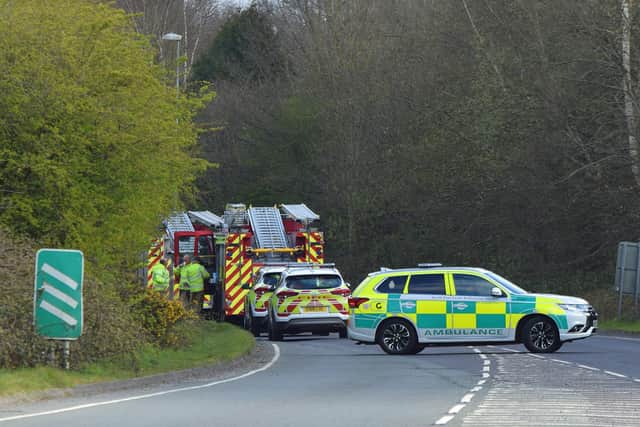Emergency services at the scene in Uckfield. Picture: Dan Jessup