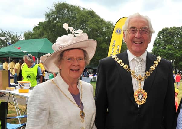 Brian and Susan pictured in 2014 as mayor and mayoress