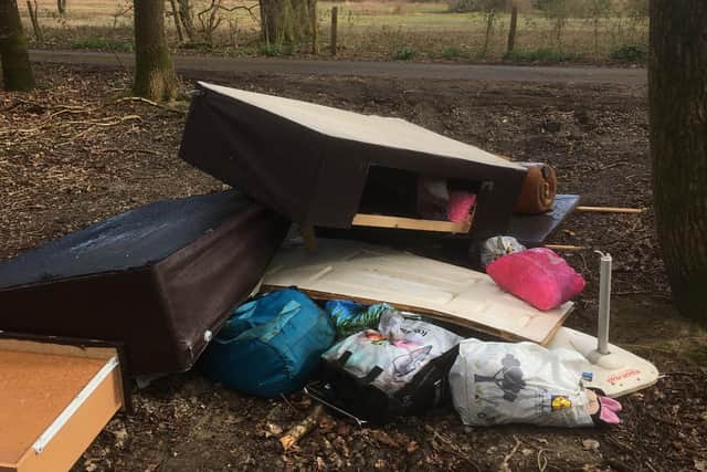 Fly-tipped waste on Ditchling Common. Picture contributed
