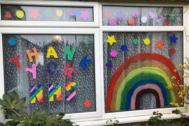 Rainbow trail created by students at The Angmering School