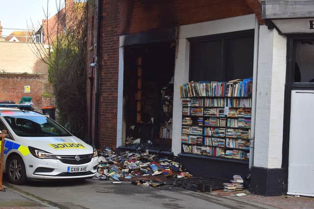 Camilla's bookshop was burnt down on March 26 - Photo by Dan Jessup
