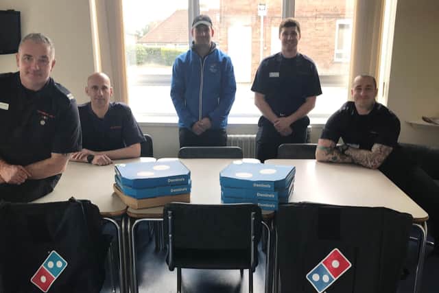 Domino's delivery to Shoreham Fire Station