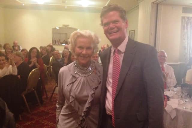 Honor Blackman with former Eastbourne MP Stephen Lloyd