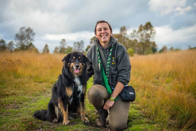 Animal behaviourist Natalie Light and her dog Jack
