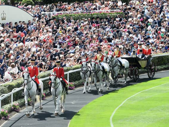 The royal carriage arrives for the final day of Royal Ascot 2019 / Picture: Getty