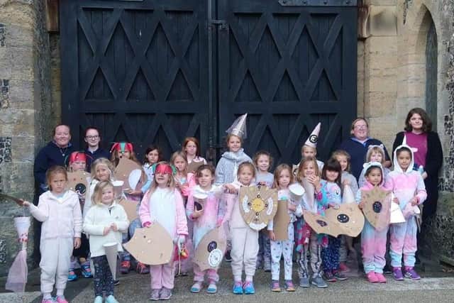 Brownies and Rainbows from 1st Arundel at Arundel Castle for a sleepover in September to celebrate the unit's 99th year