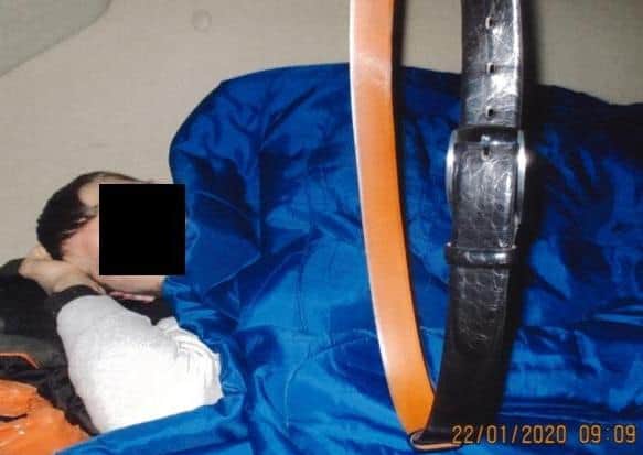 Officers found a woman and a man hidden in sleeping bags in the lorry cab