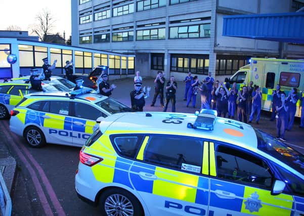Worthing Hospital being clapped by Sussex Police